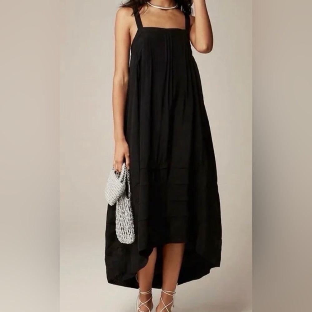 J. Crew Pintuck Midi Dress Drapey Organza